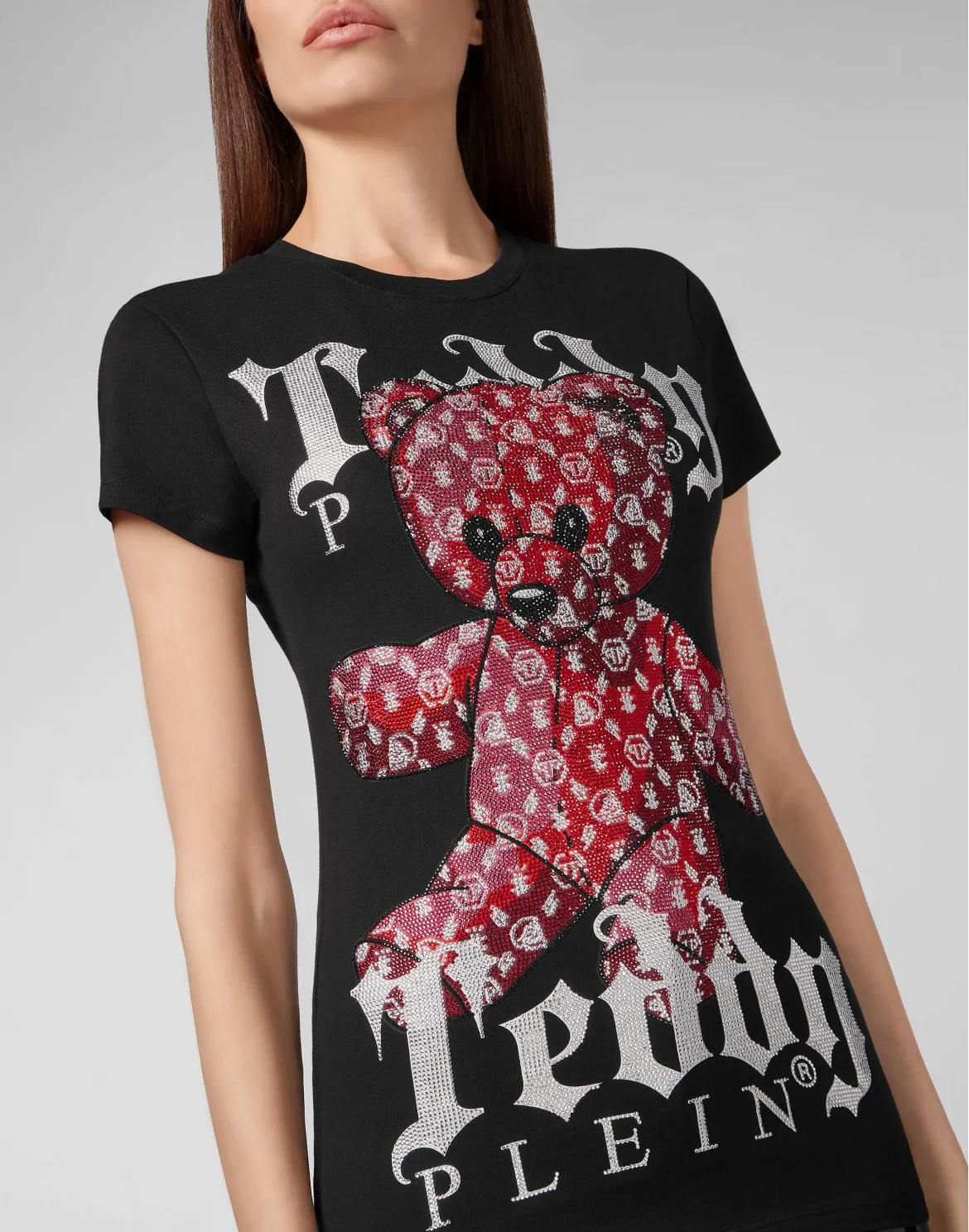 T-shirt Round Neck SS Monogram Teddy Bear, цвет: Черный