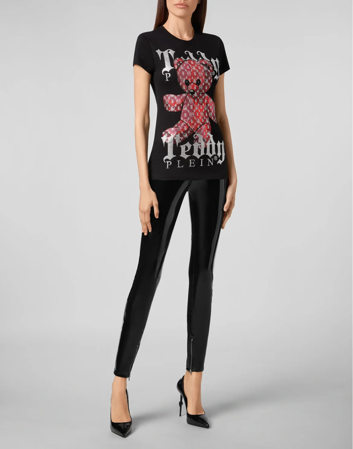 T-shirt Round Neck SS Monogram Teddy Bear, цвет: Черный