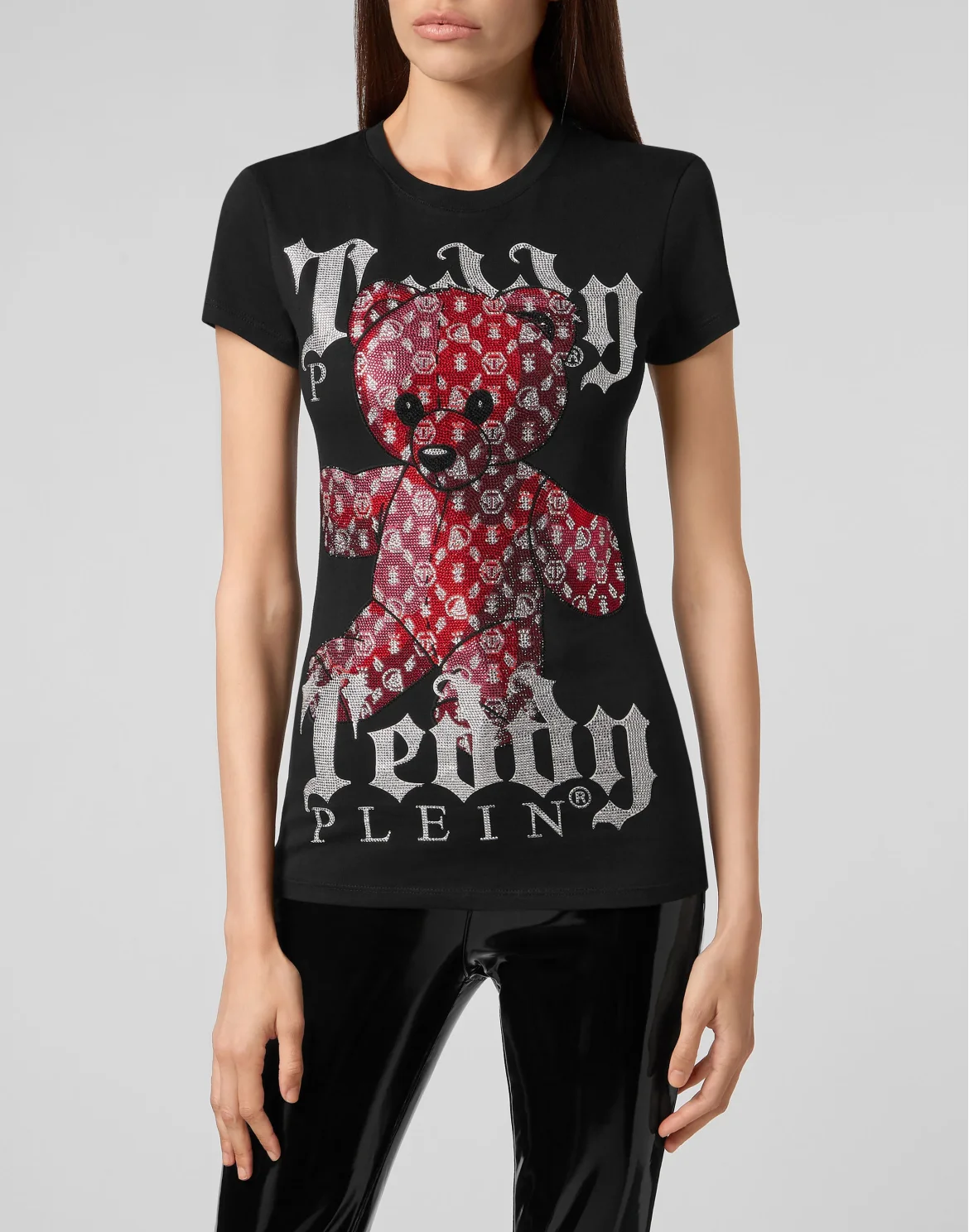 T-shirt Round Neck SS Monogram Teddy Bear, цвет: Черный
