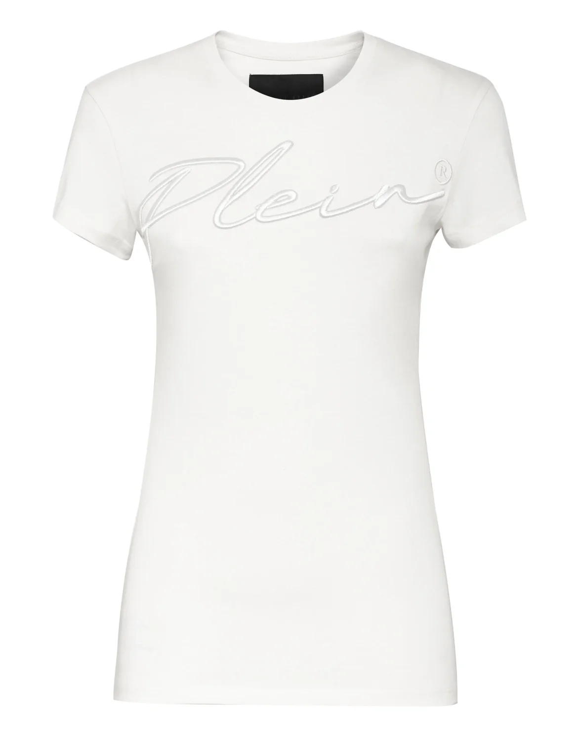 Satin T-shirt Round Neck SS Embroidery Signature, цвет: Бежевый