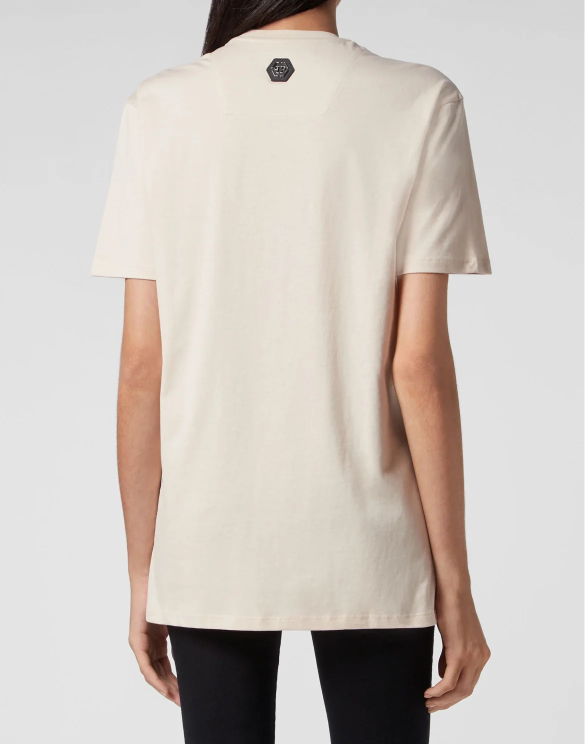 T-shirt Round Neck SS print Skull, цвет: Бежевый