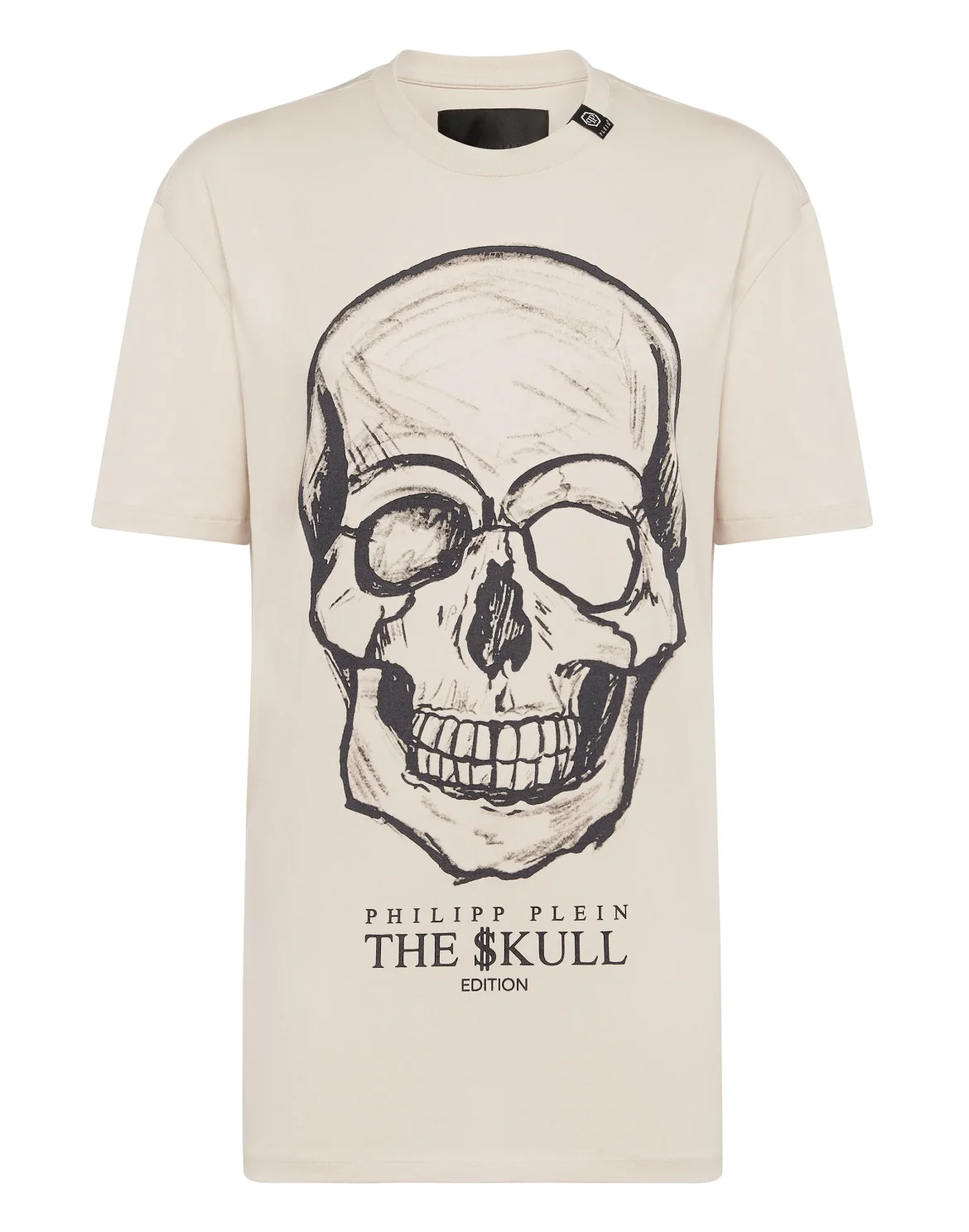 T-shirt Round Neck SS print Skull, цвет: Бежевый