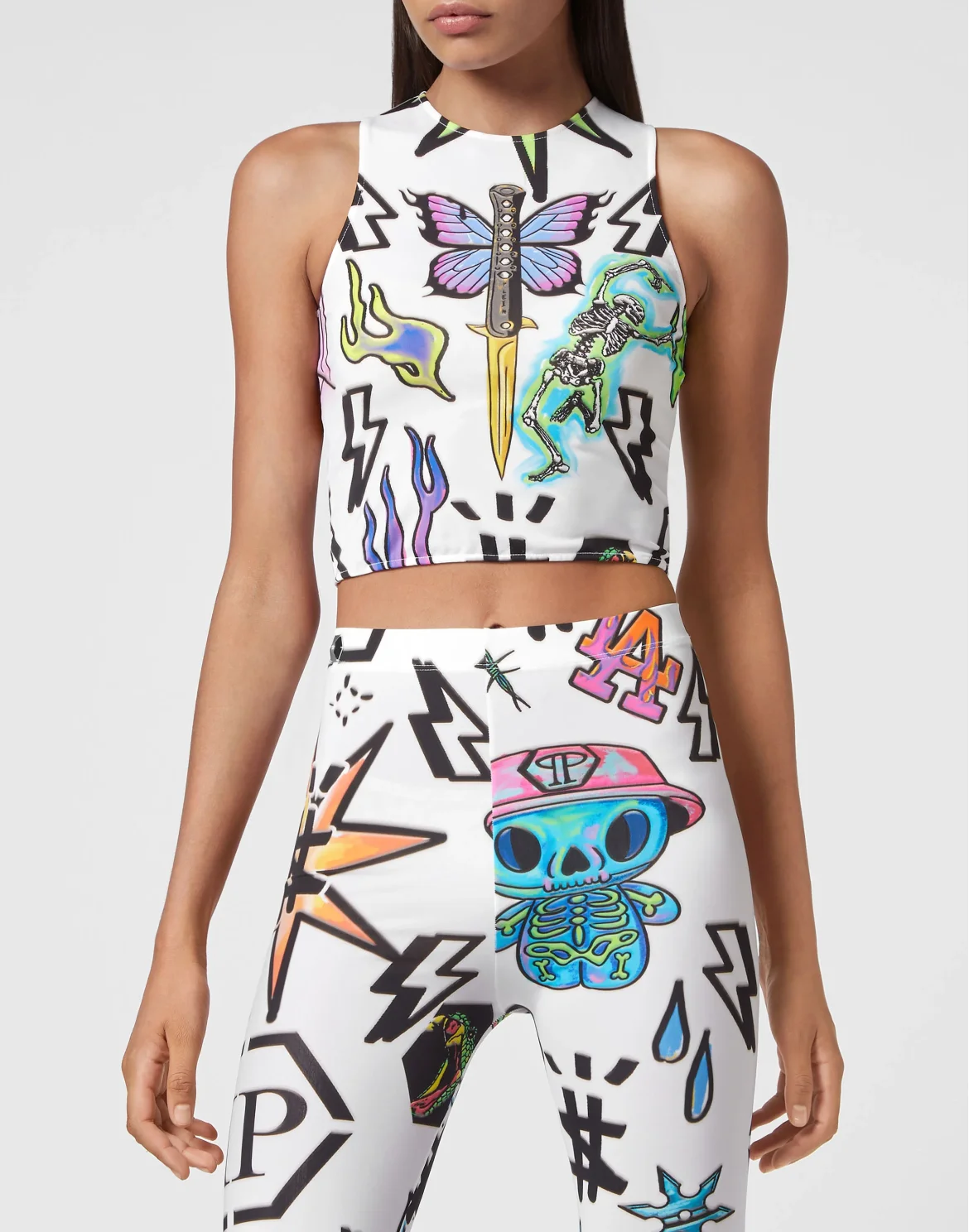 Crop Top Tattoo Monogram, цвет: Белый