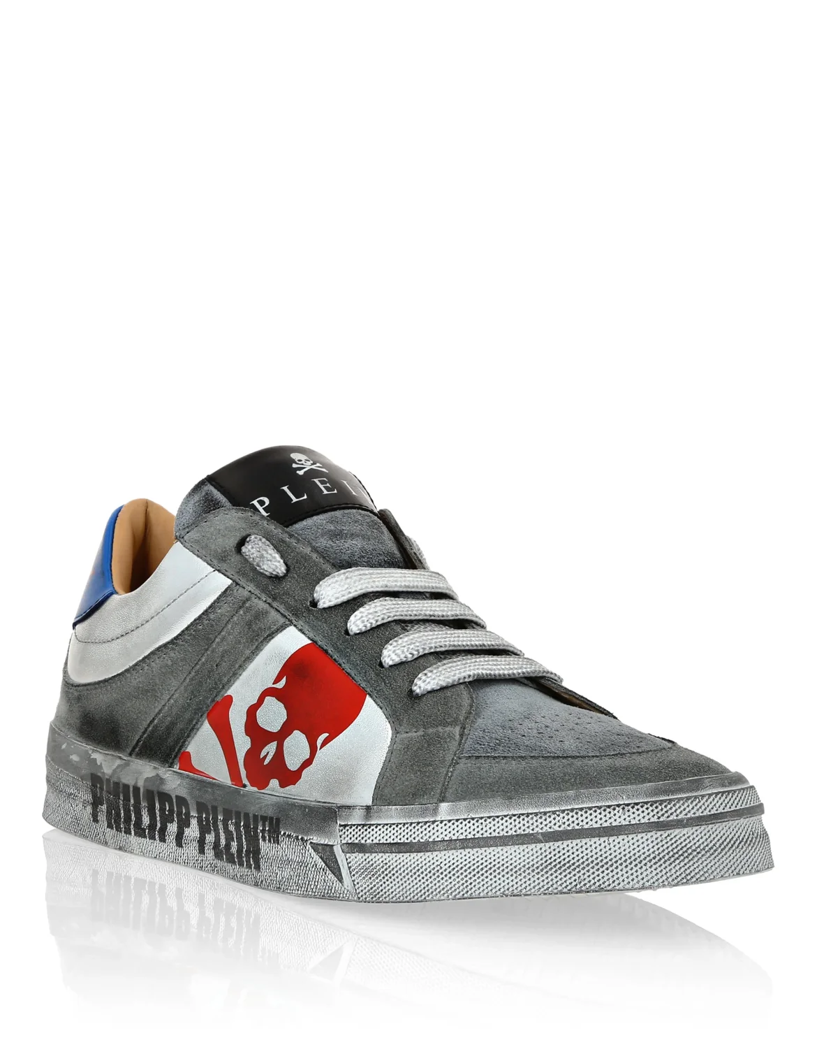 Leather Low Top Sneakers Retrokickz TM, цвет: Серебристый
