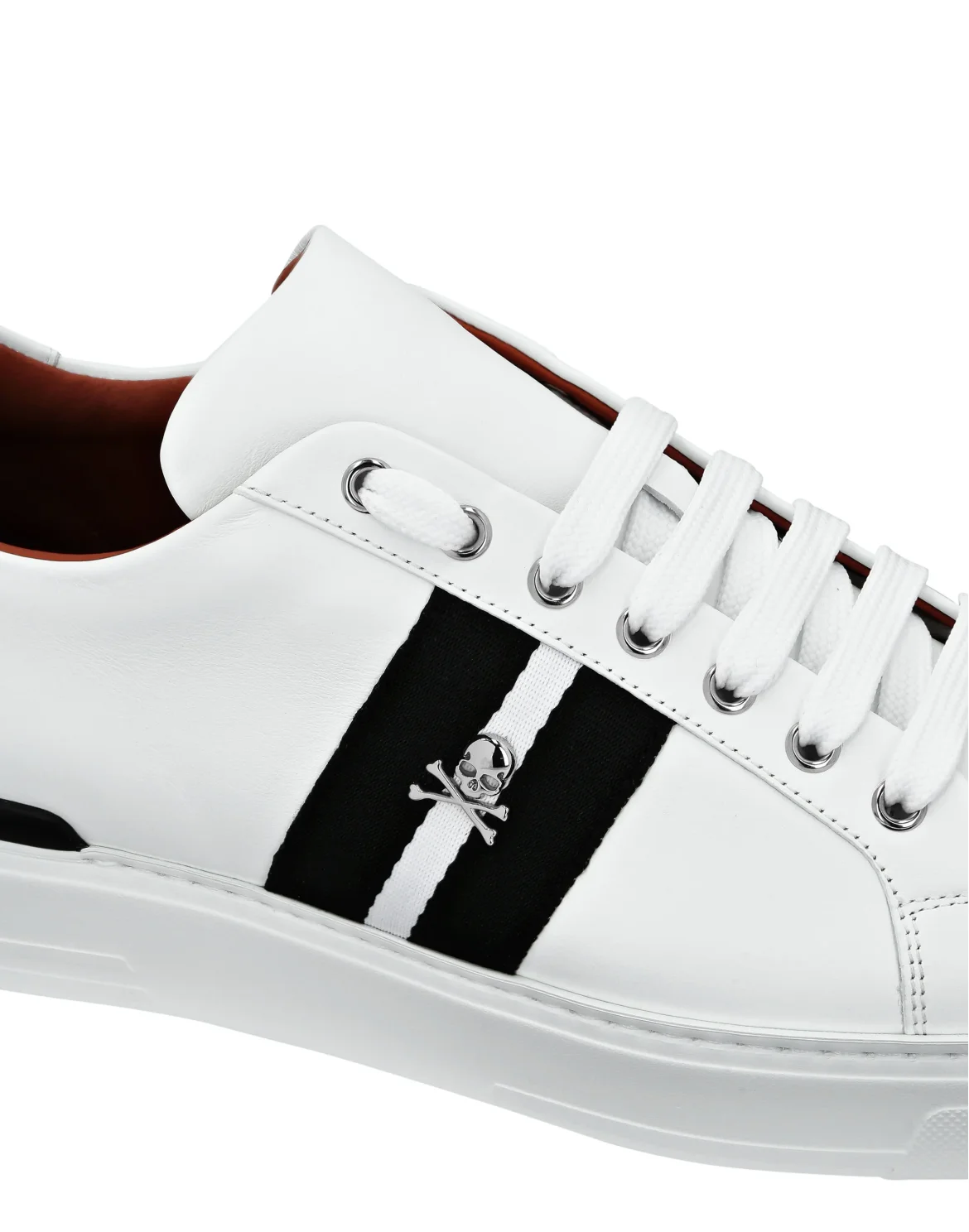 Leather Lo-Top Sneakers Stripes, цвет: Белый