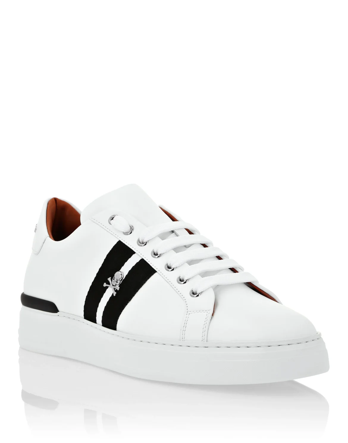 Leather Lo-Top Sneakers Stripes, цвет: Белый