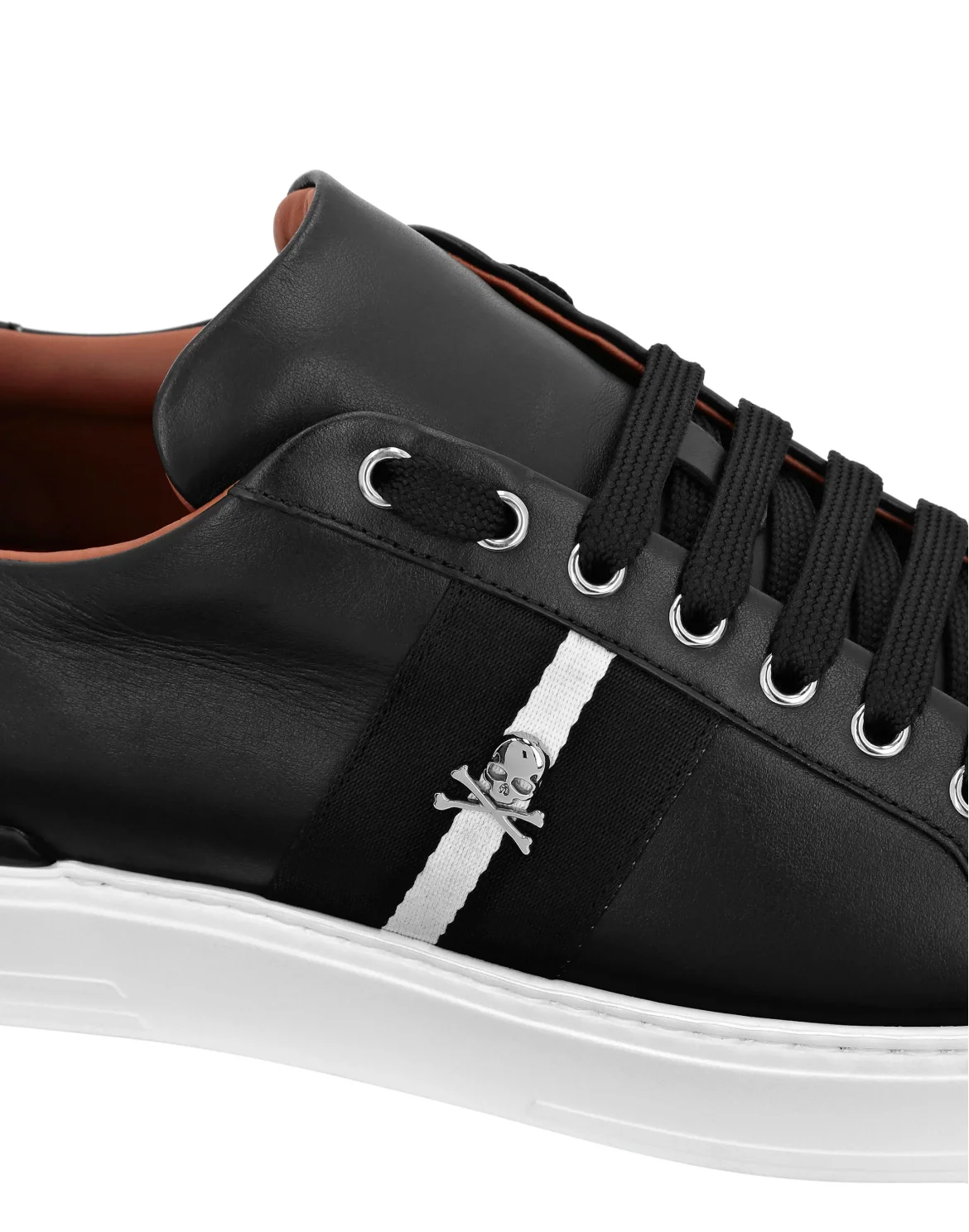 Leather Lo-Top Sneakers Stripes, цвет: Черный