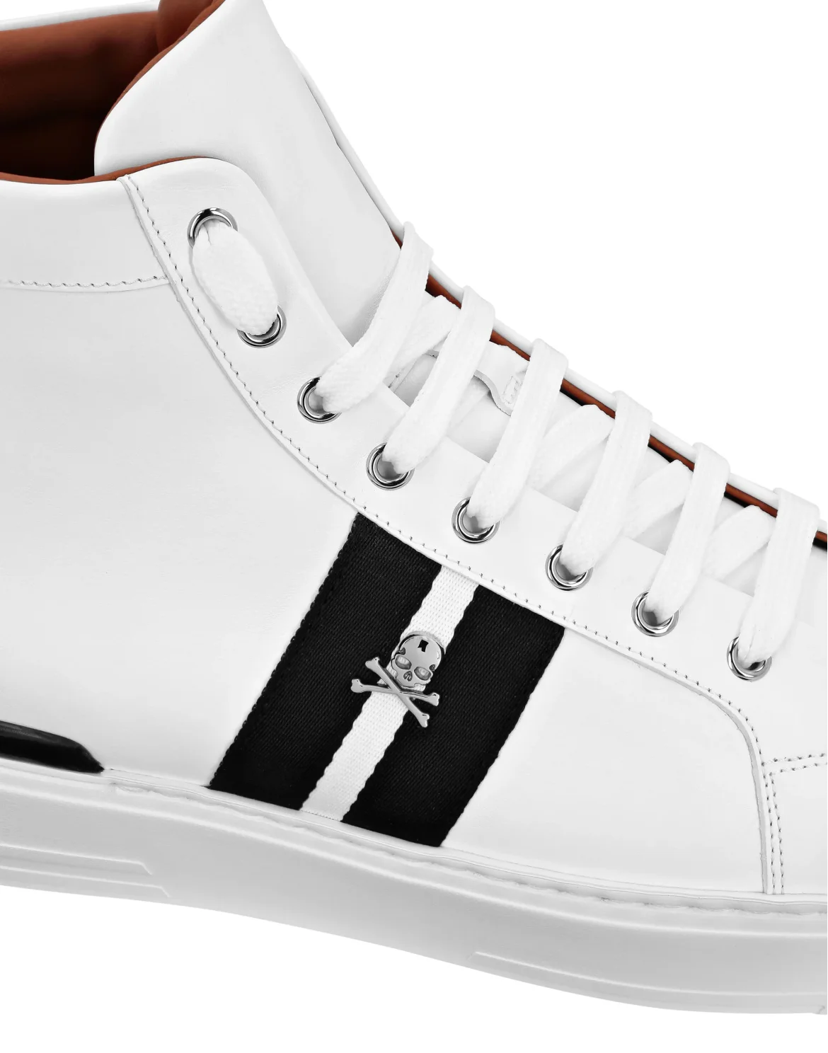 Leather Hi-Top Sneakers Stripes Stripes, цвет: Белый
