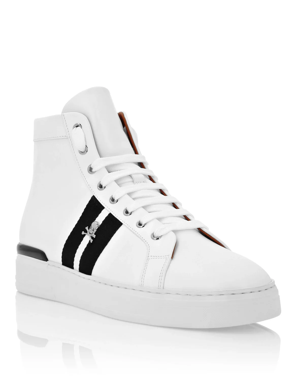 Leather Hi-Top Sneakers Stripes Stripes, цвет: Белый