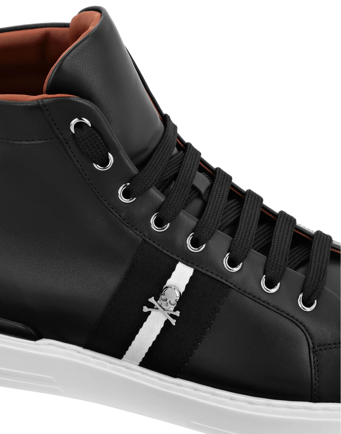 Leather Hi-Top Sneakers Stripes Stripes, цвет: Черный