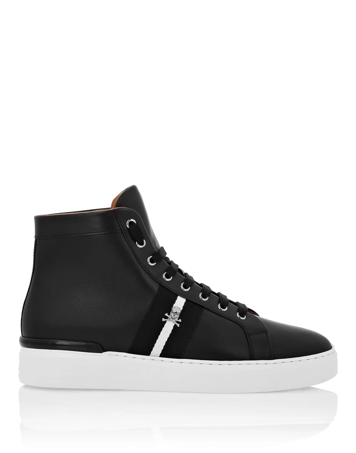 Leather Hi-Top Sneakers Stripes Stripes, цвет: Черный