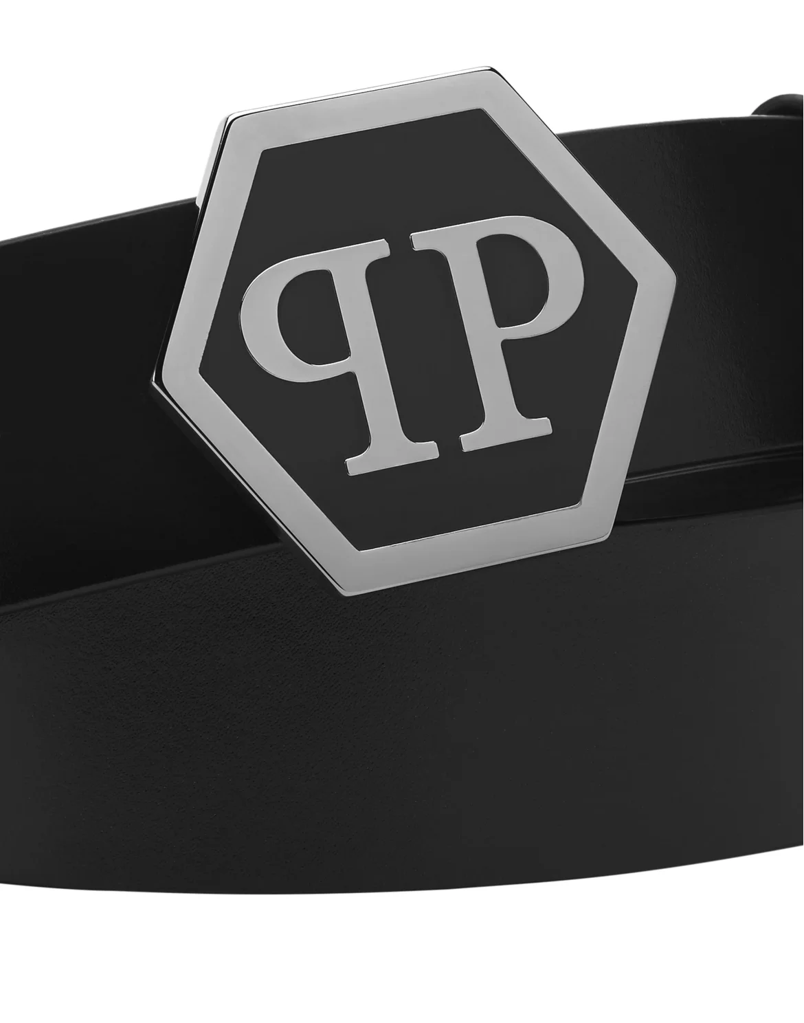 Leather Belt Hexagon, цвет: Черный