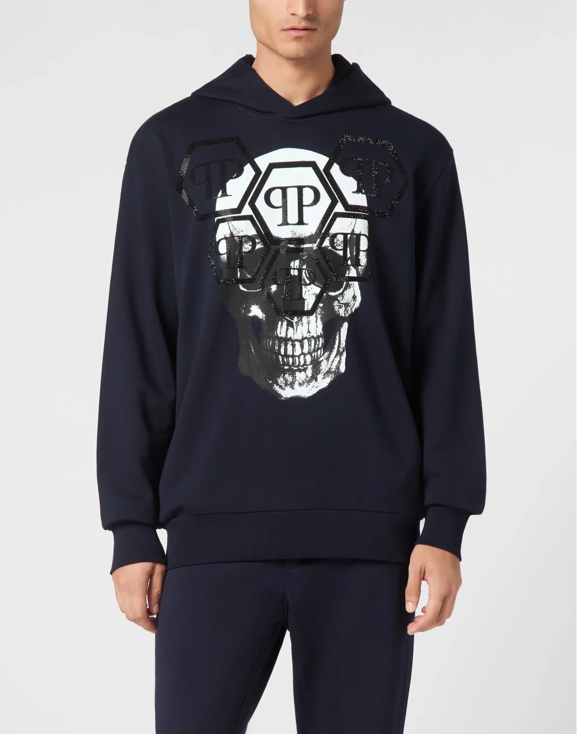 Hoodie Sweatshirt LS Skull, цвет: Синий