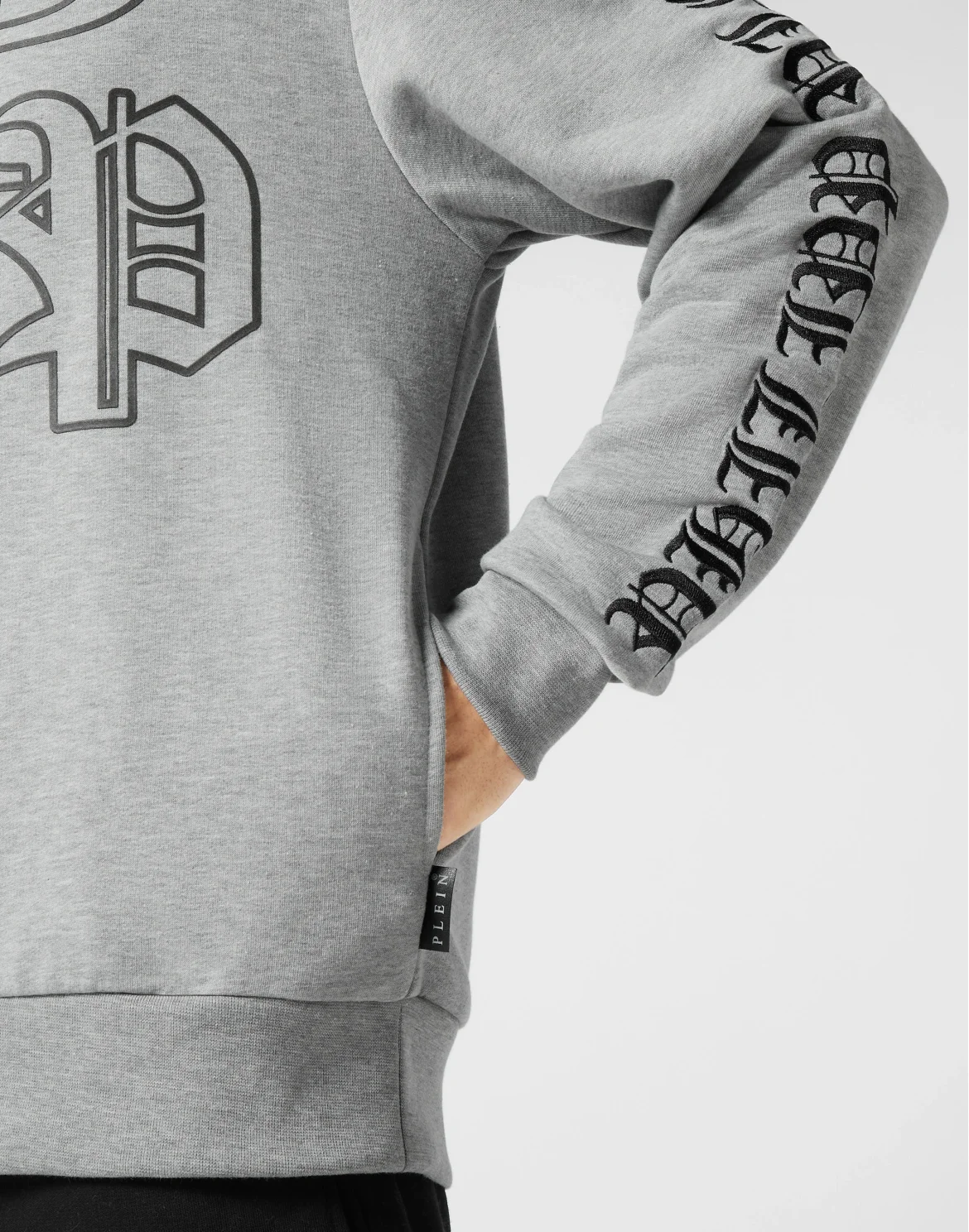 Hoodie Sweatshirt LS Gothic Plein, цвет: Серый