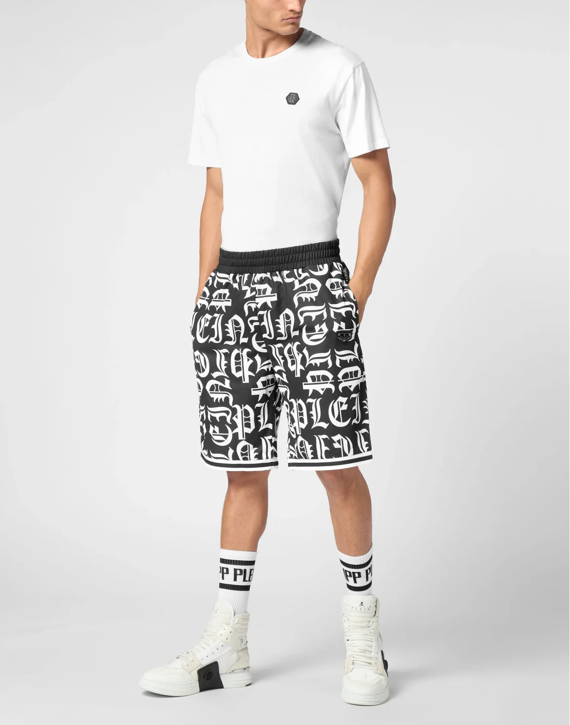 Jogging Basket Shorts Gothic Plein, цвет: Черный