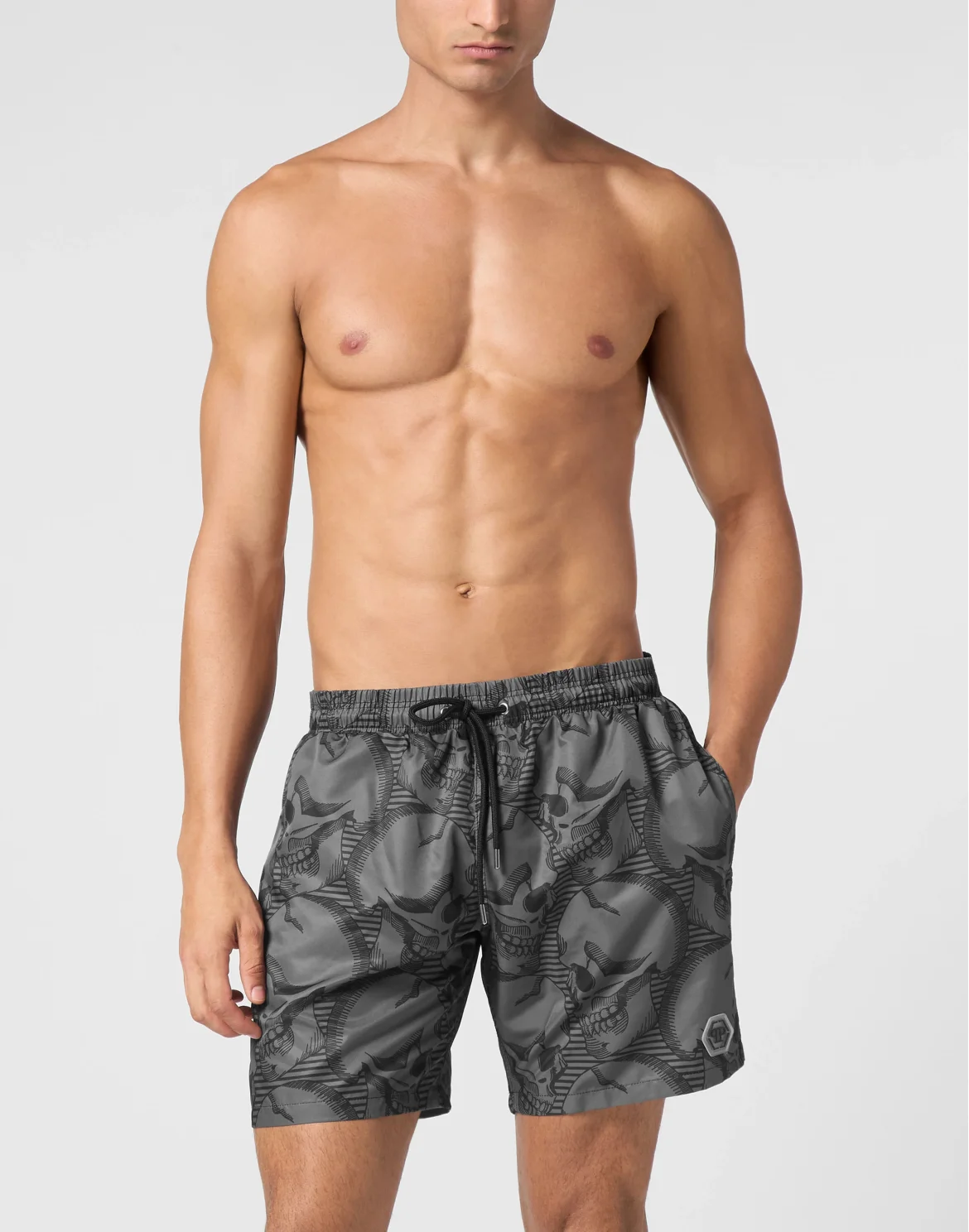 Short Swim Boxer Skull, цвет: Черный