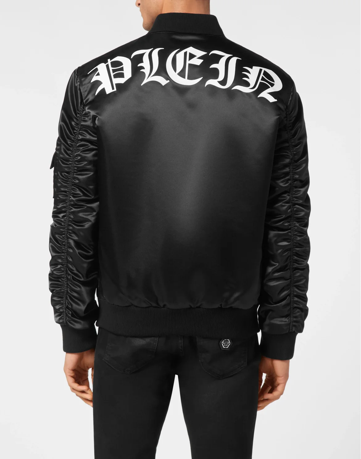 Satin Top Gun Bomber LS Gothic Plein, цвет: Черный