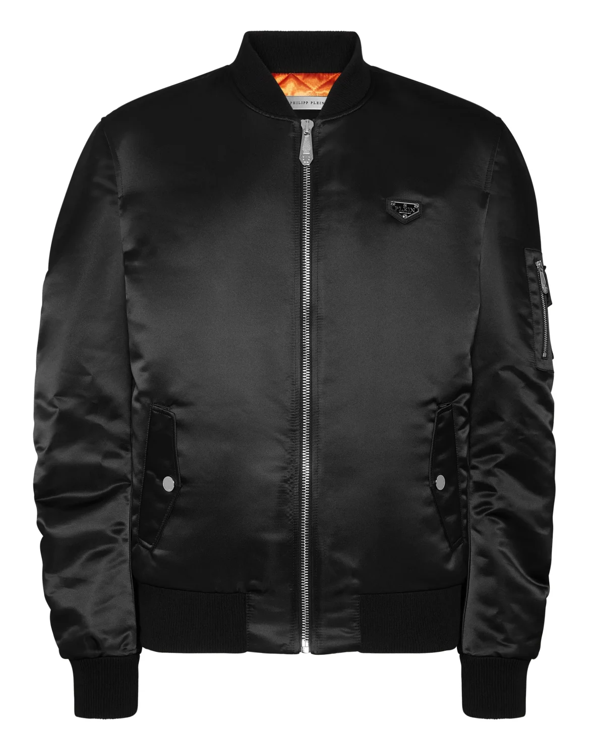 Satin Top Gun Bomber LS Gothic Plein, цвет: Черный