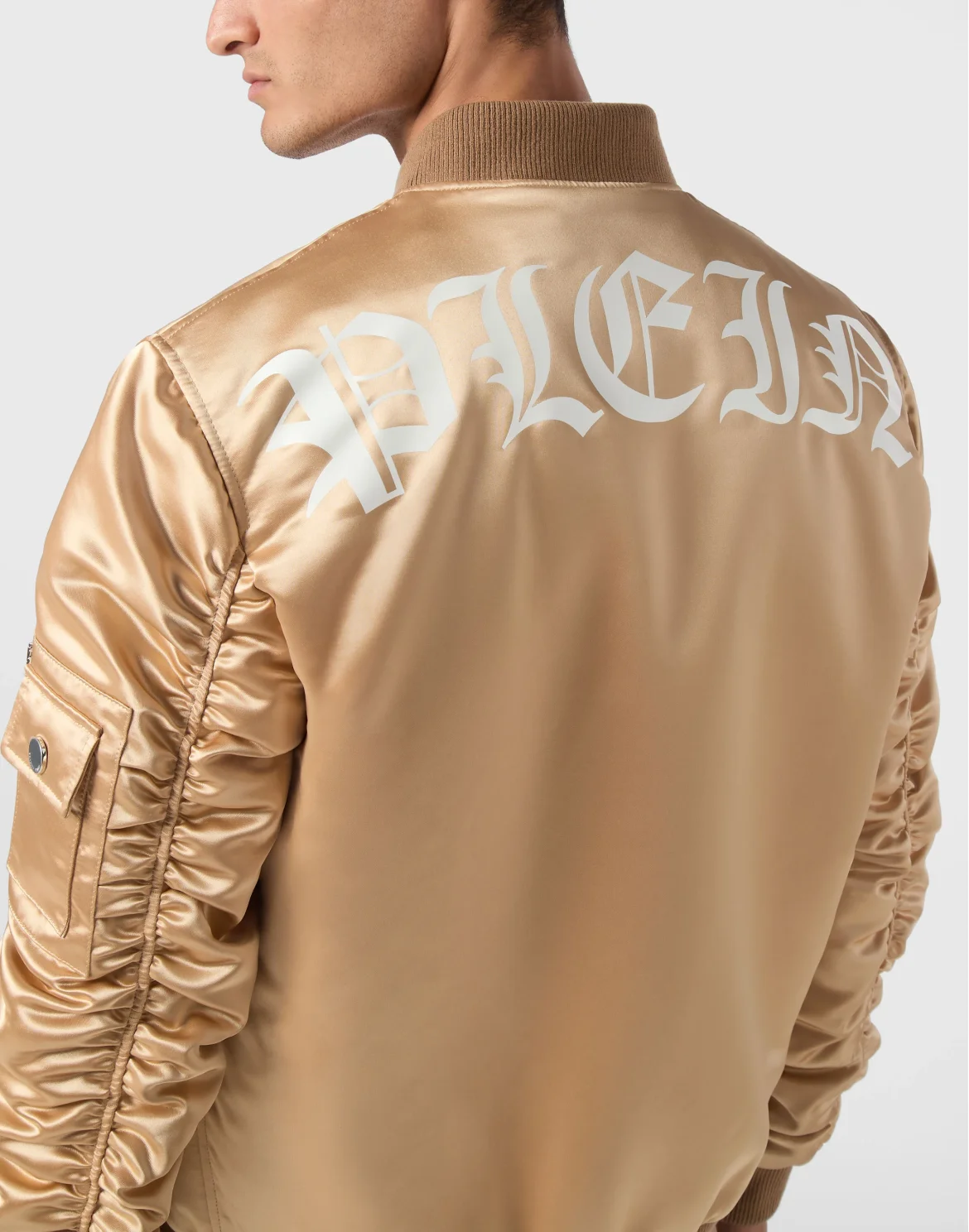 Satin Top Gun Bomber LS Gothic Plein, цвет: Бежевый