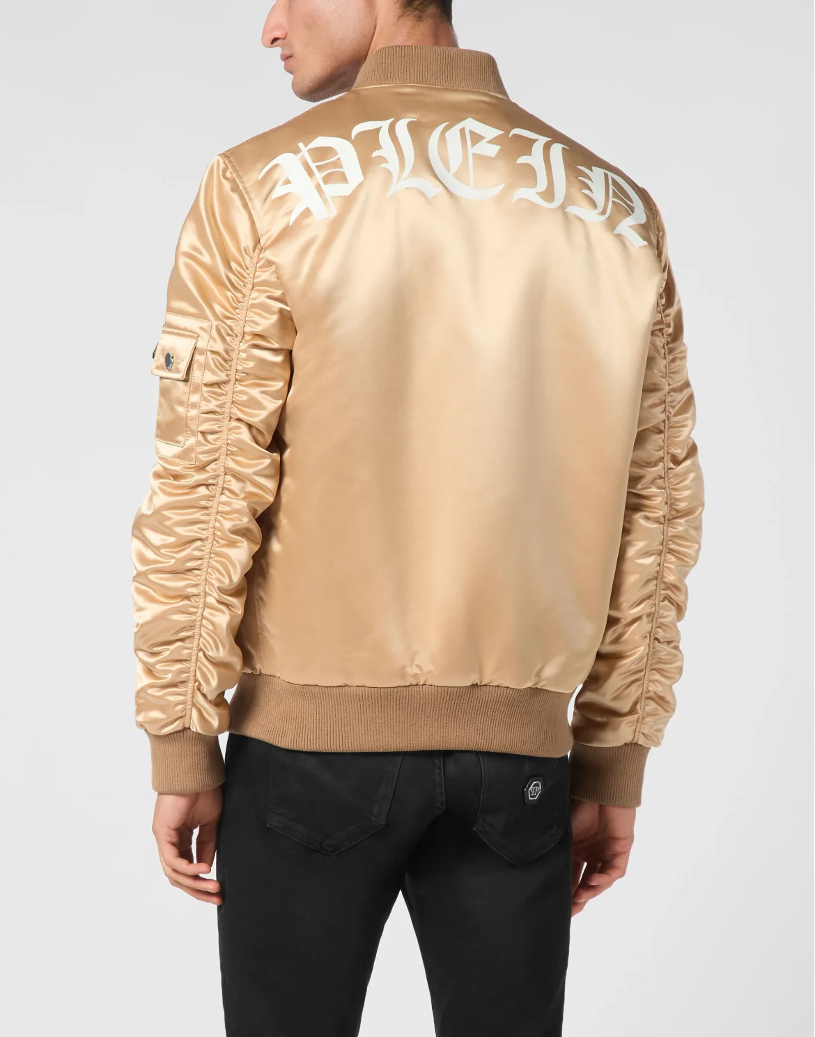 Satin Top Gun Bomber LS Gothic Plein, цвет: Бежевый