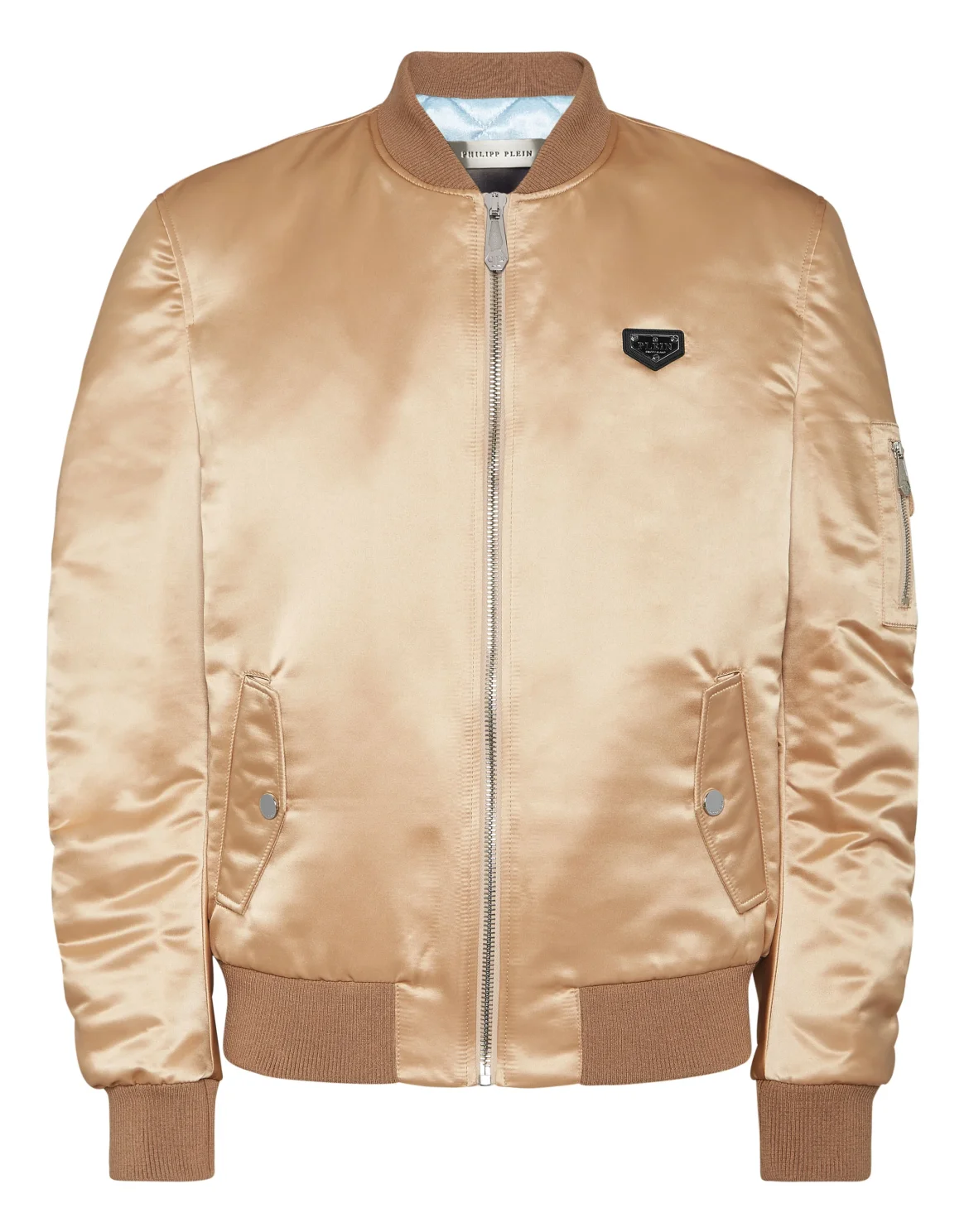 Satin Top Gun Bomber LS Gothic Plein, цвет: Бежевый