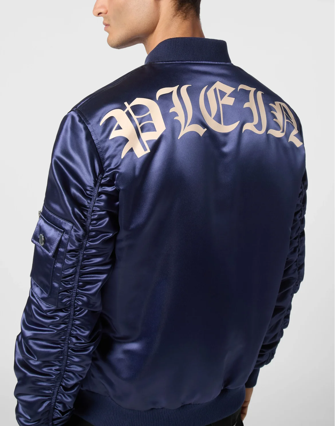 Satin Top Gun Bomber LS Gothic Plein, цвет: Синий