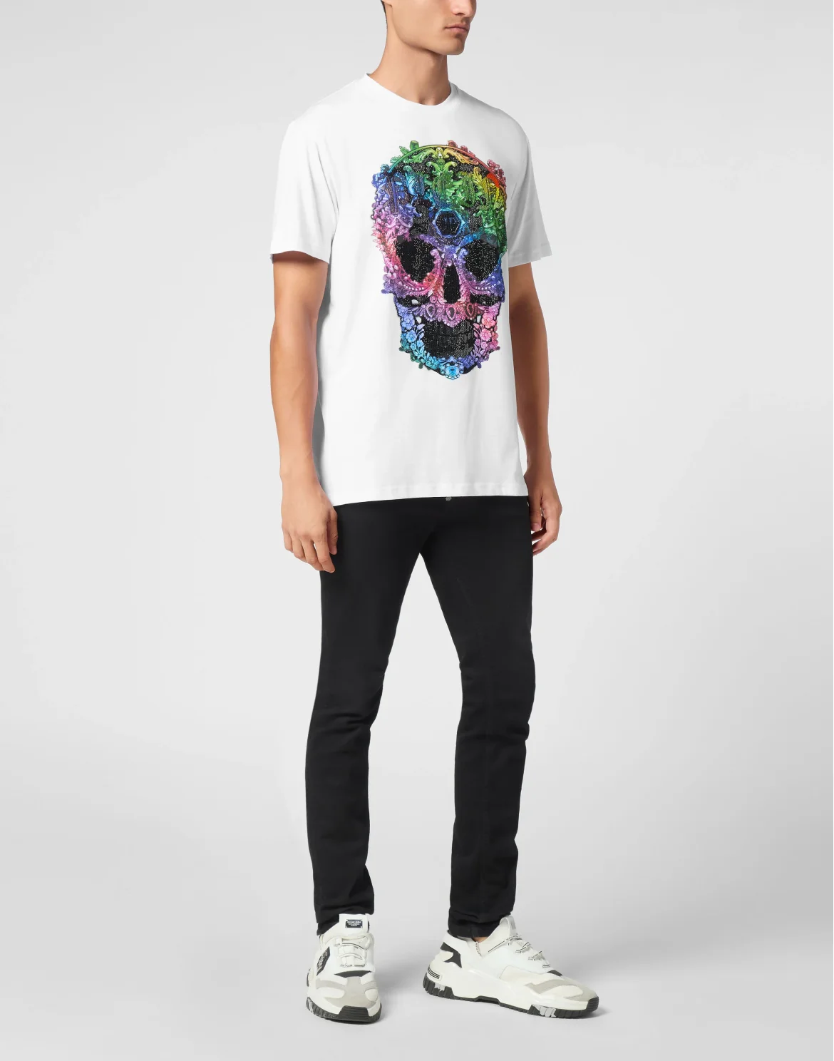 T-shirt Round Neck SS Baroque Skull, цвет: Белый