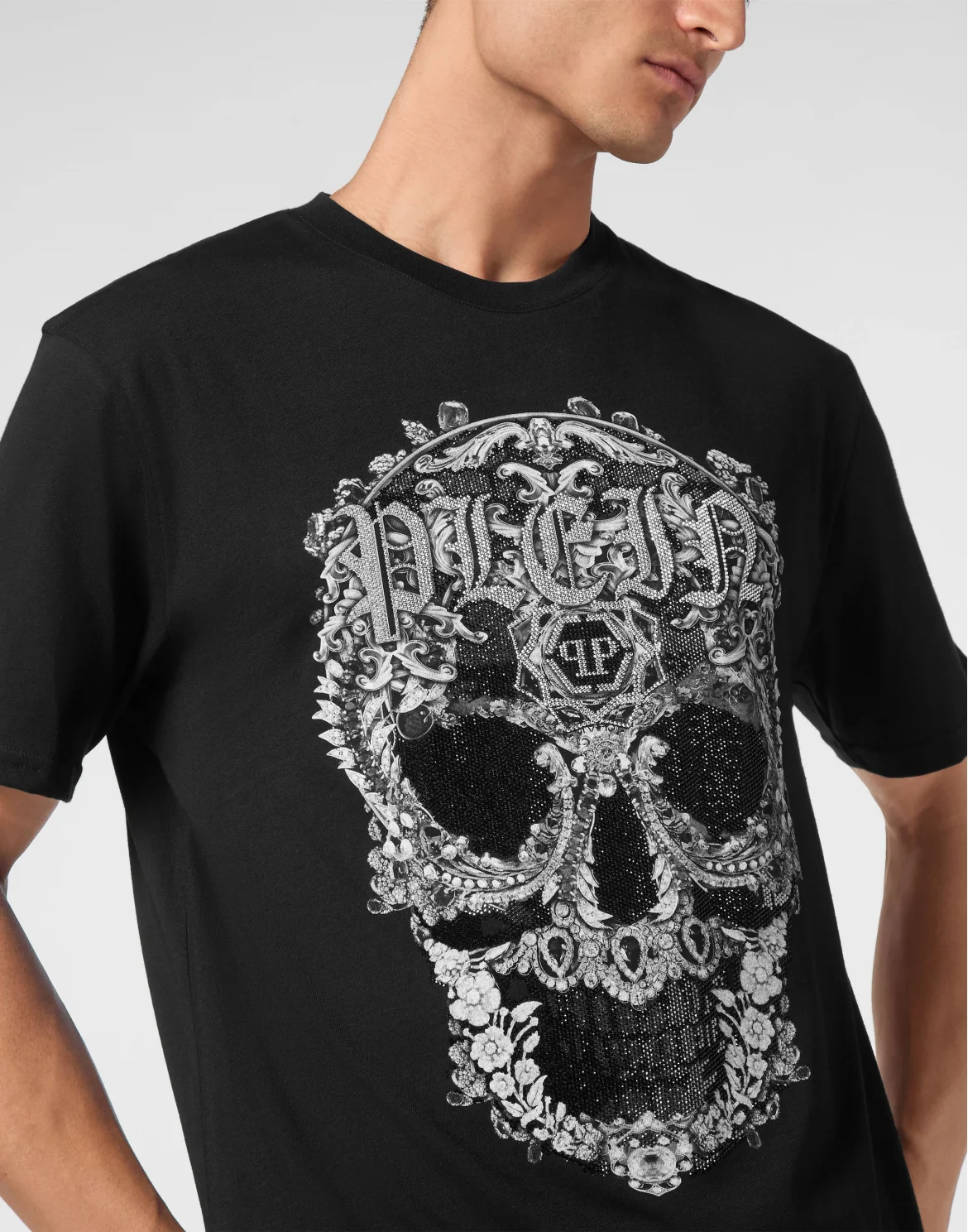 T-shirt Round Neck SS Baroque Skull, цвет: Черный