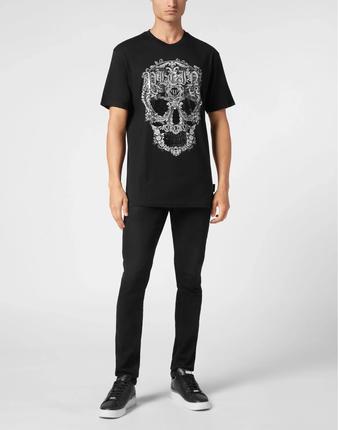 T-shirt Round Neck SS Baroque Skull, цвет: Черный