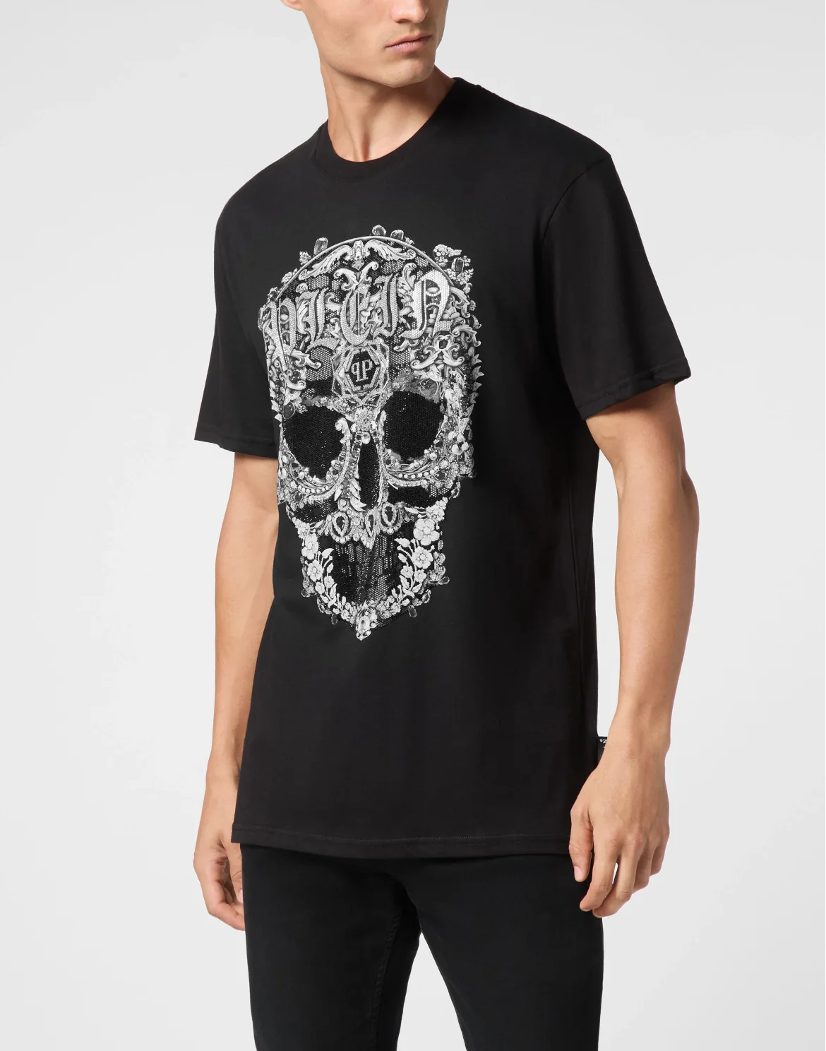 T-shirt Round Neck SS Baroque Skull, цвет: Черный