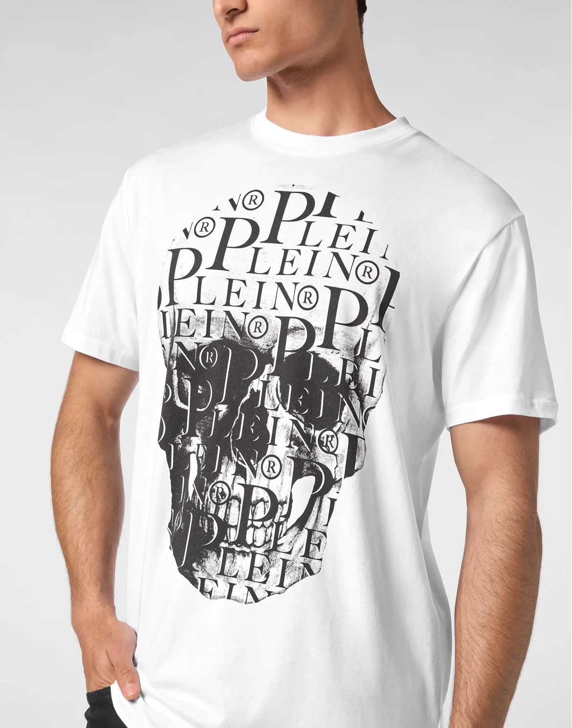 T-shirt Round Neck SS Print Skull, цвет: Белый