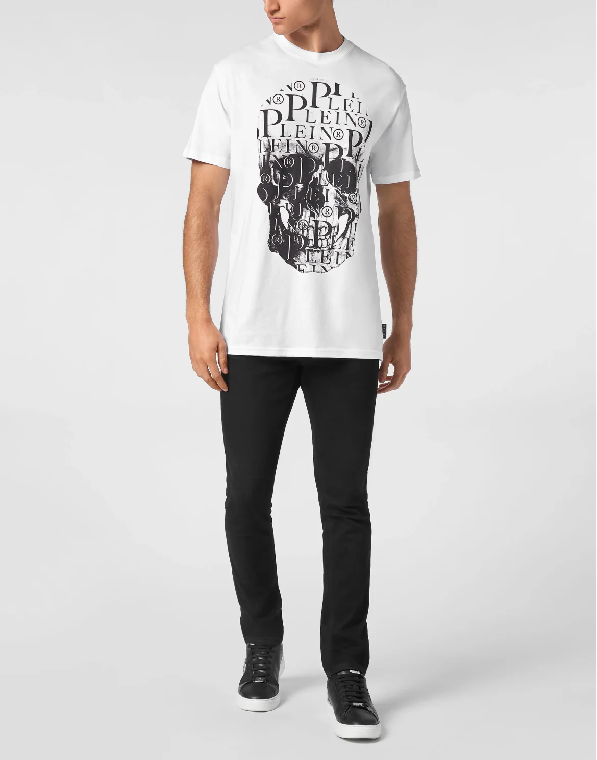 T-shirt Round Neck SS Print Skull, цвет: Белый