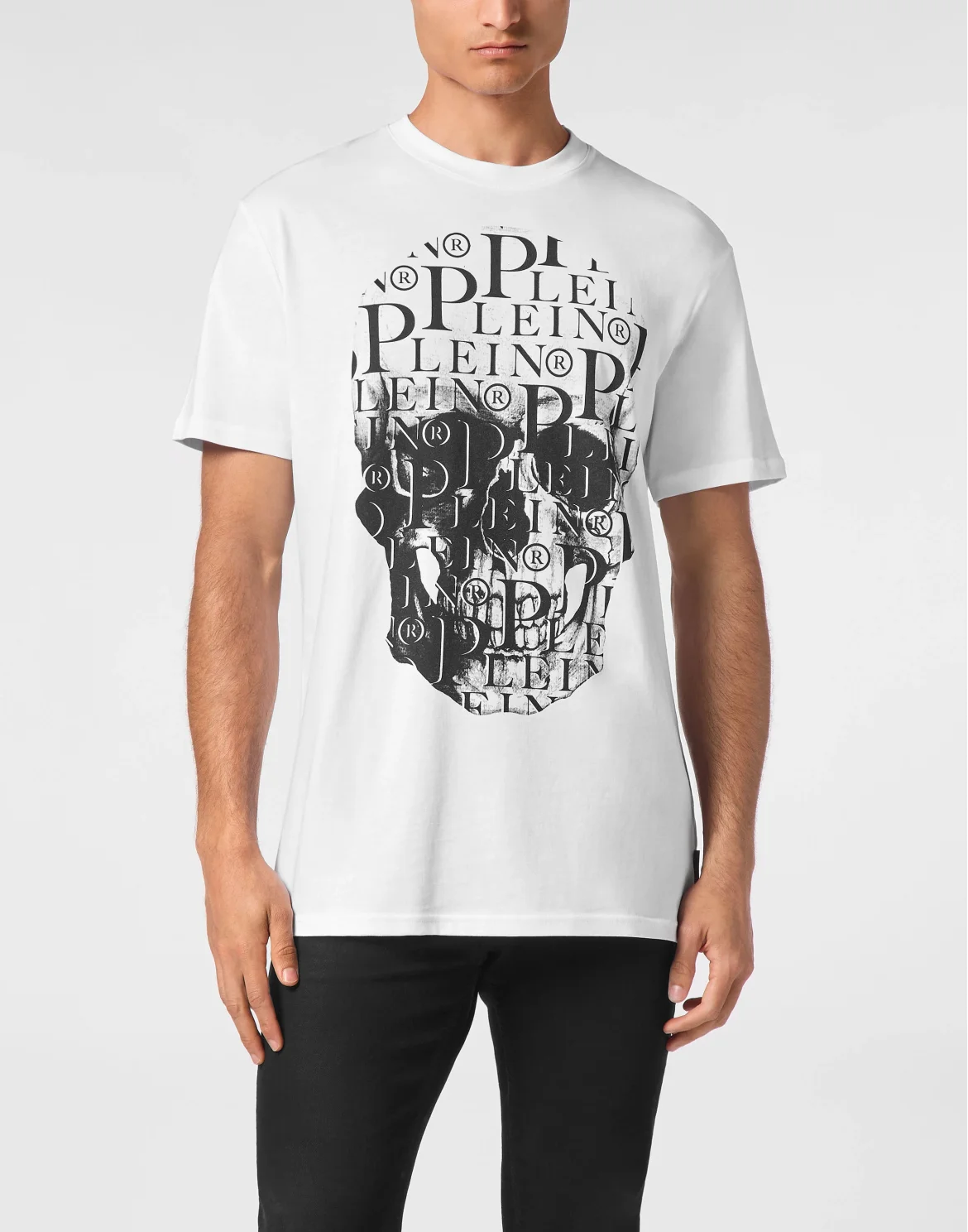 T-shirt Round Neck SS Print Skull, цвет: Белый