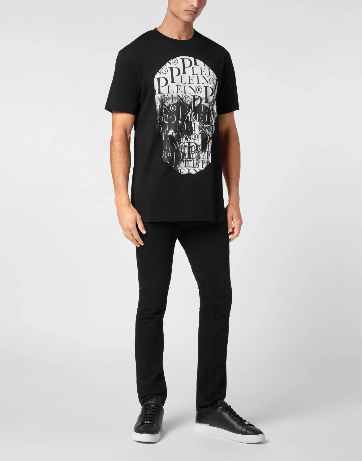 T-shirt Round Neck SS Print Skull, цвет: Черный