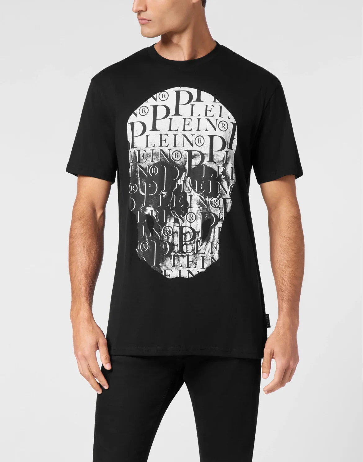 T-shirt Round Neck SS Print Skull, цвет: Черный