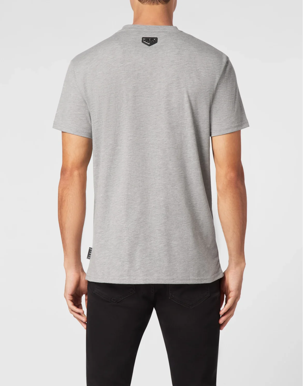 T-shirt Round Neck SS Print Skull, цвет: Серый