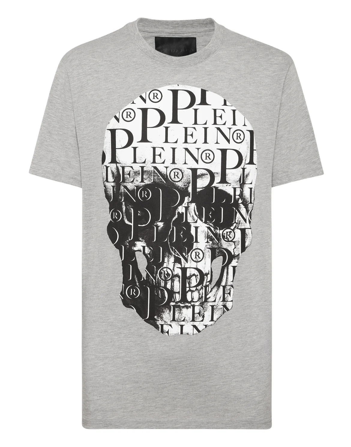 T-shirt Round Neck SS Print Skull, цвет: Серый