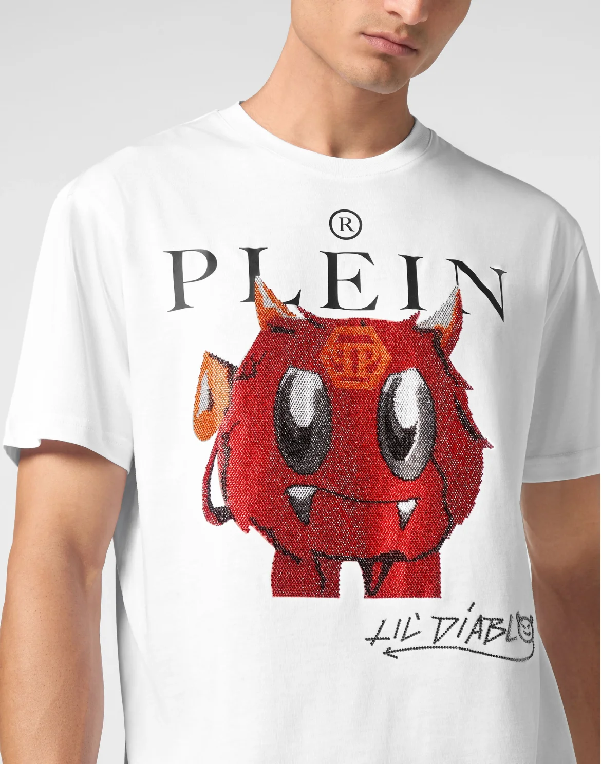 T-shirt Round Neck SS Crystal Monster, цвет: Белый