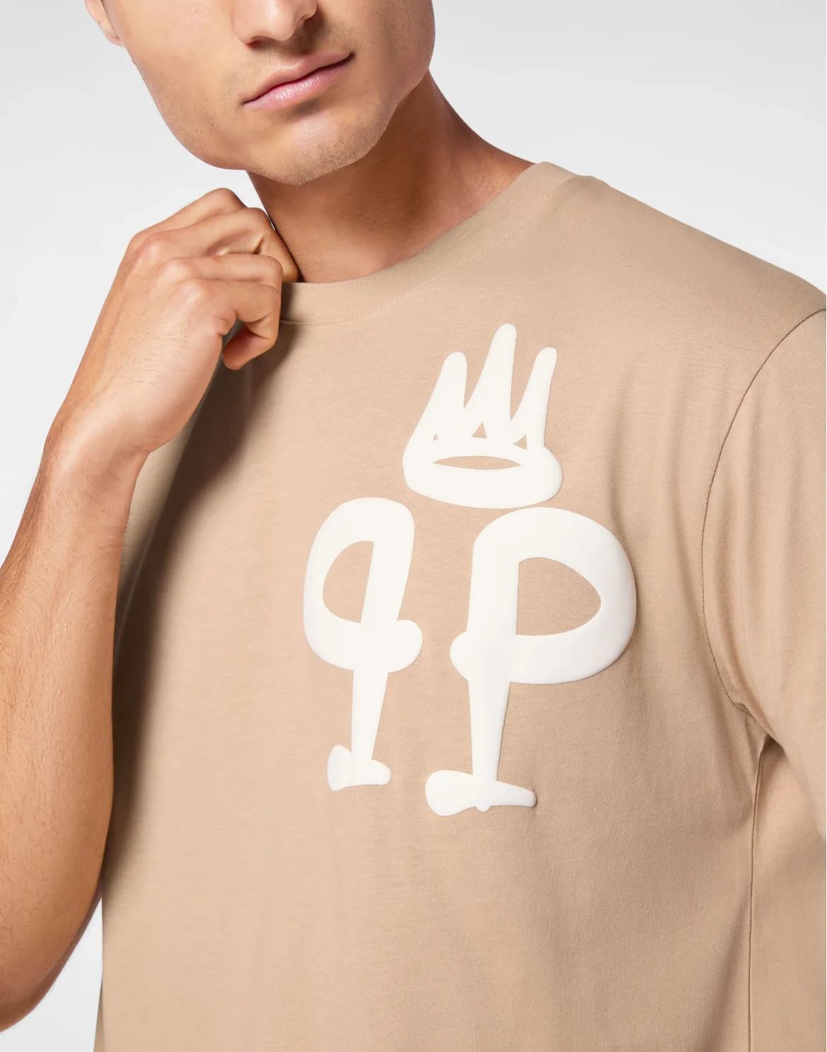 T-shirt Round Neck SS King Plein, цвет: Бежевый
