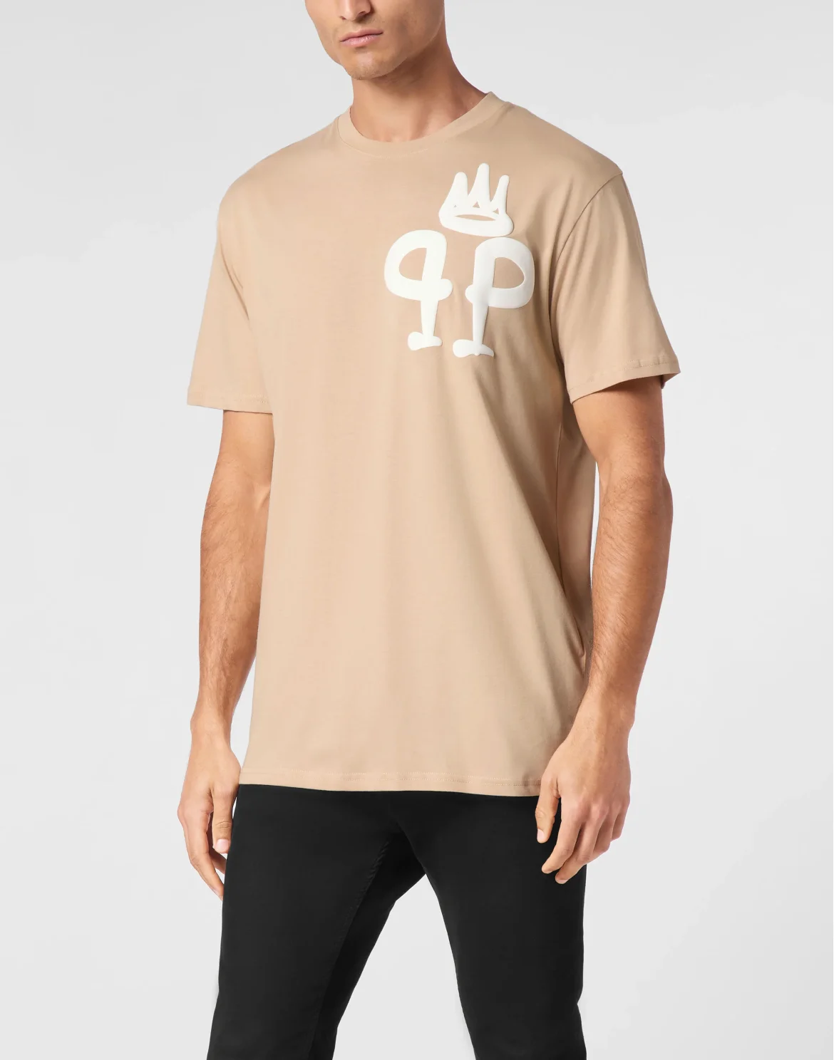 T-shirt Round Neck SS King Plein, цвет: Бежевый