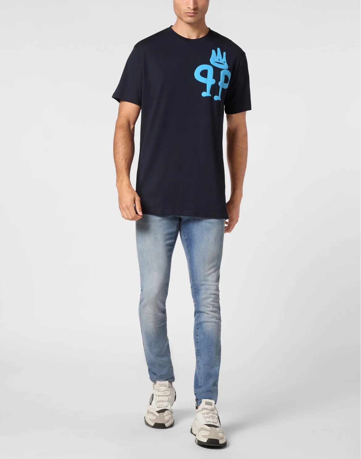 T-shirt Round Neck SS King Plein, цвет: Синий