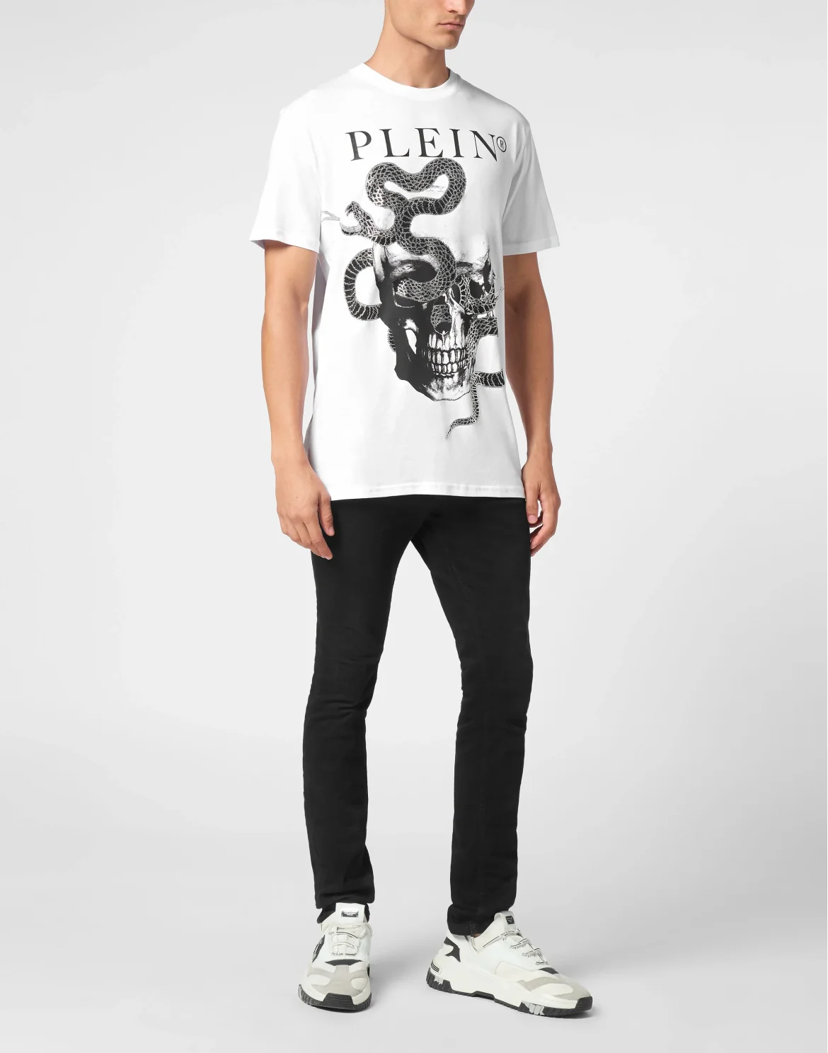 T-shirt Round Neck SS Stones Snake, цвет: Белый