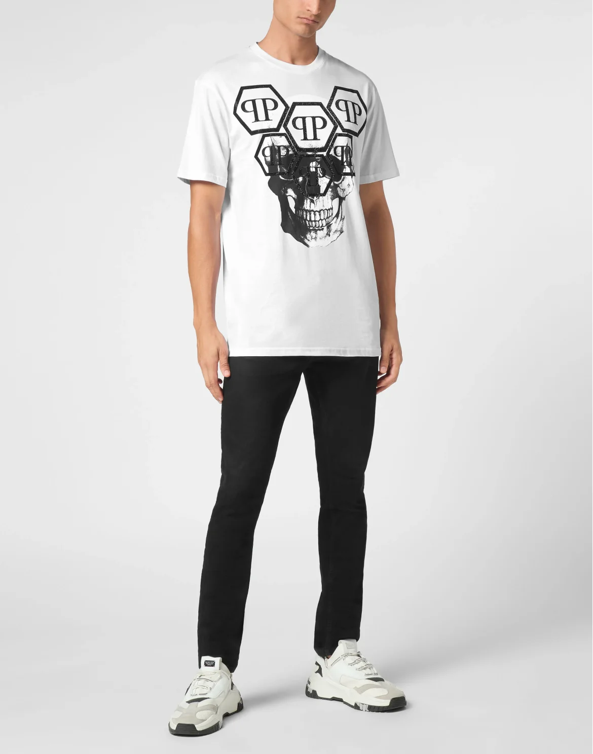 T-shirt Round Neck SS Stones Skull, цвет: Белый