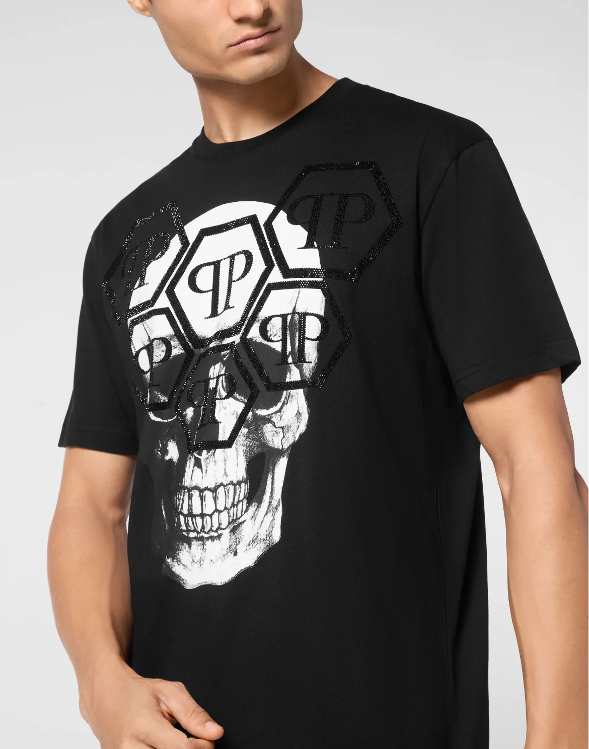 T-shirt Round Neck SS Stones Skull, цвет: Черный
