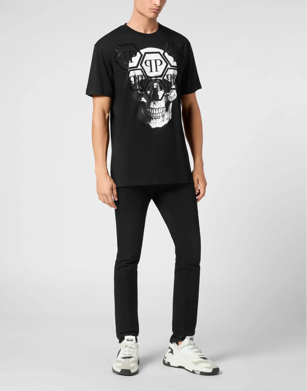 T-shirt Round Neck SS Stones Skull, цвет: Черный