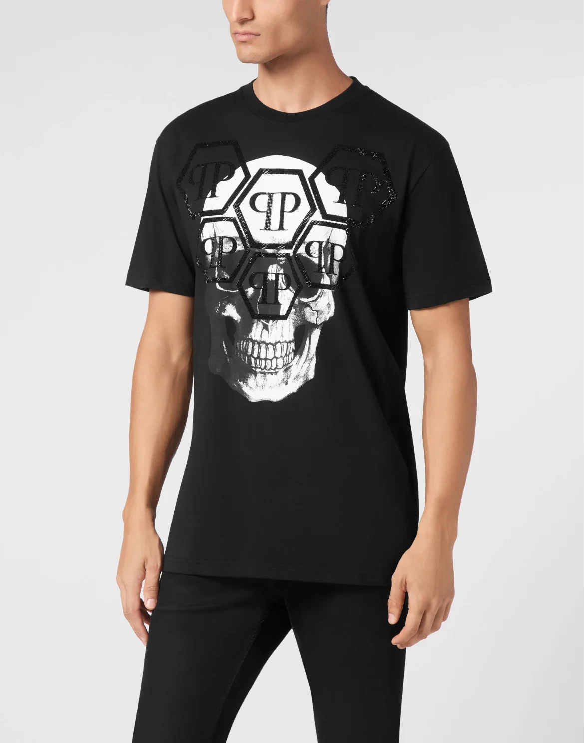 T-shirt Round Neck SS Stones Skull, цвет: Черный