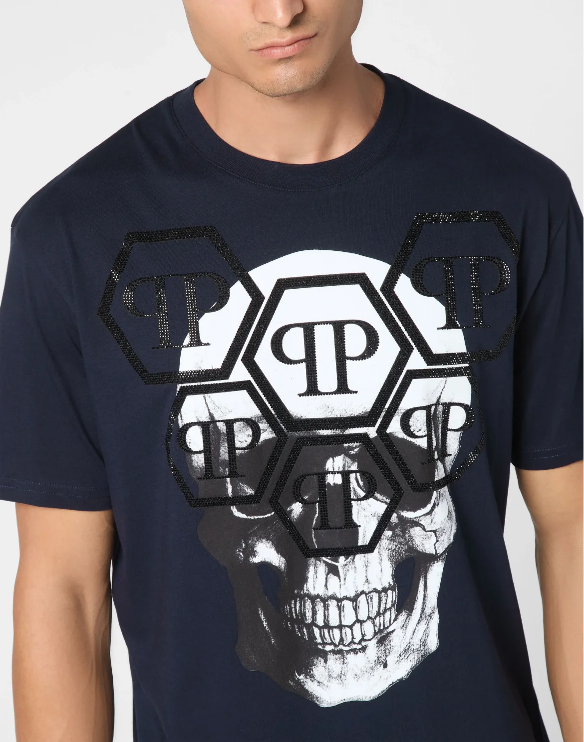 T-shirt Round Neck SS Stones Skull, цвет: Синий
