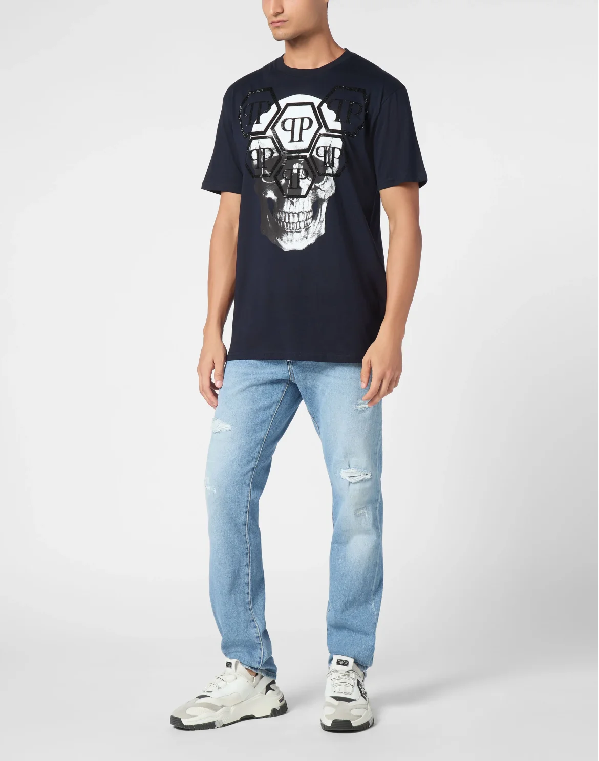 T-shirt Round Neck SS Stones Skull, цвет: Синий
