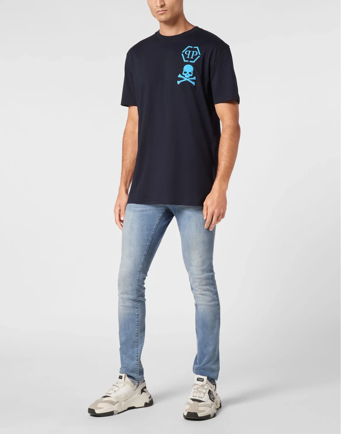 T-shirt V-Neck SS Skull&Bones, цвет: Синий