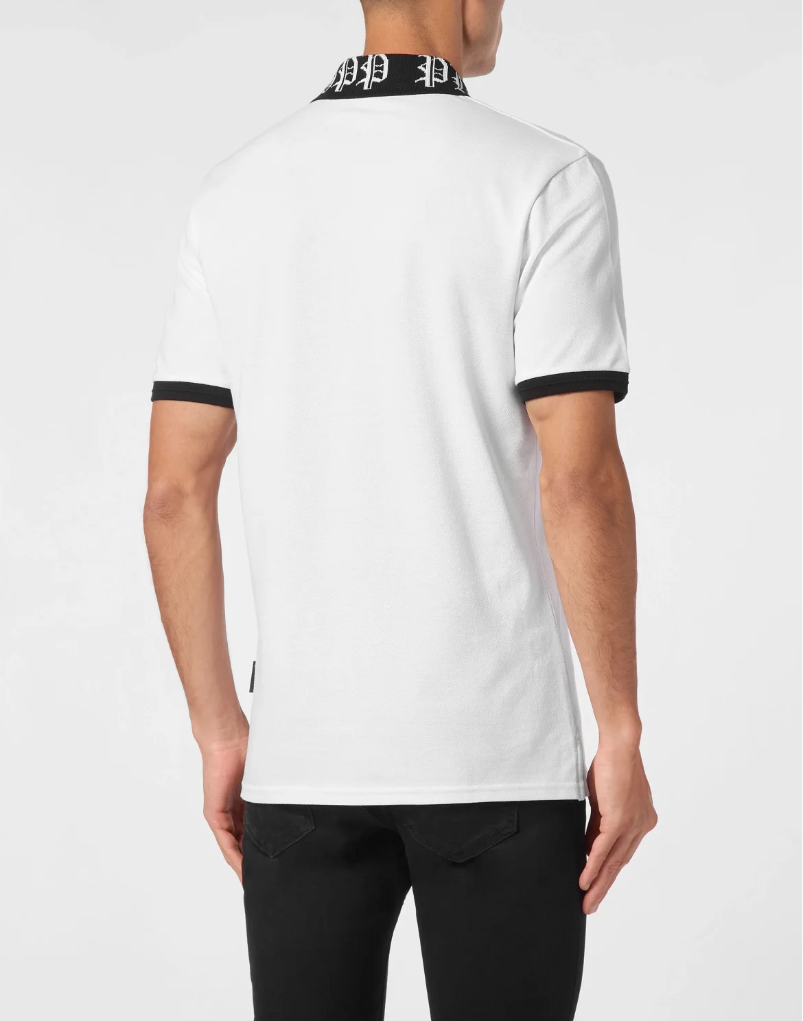 Pique Polo Shirt SS Gothic Plein, цвет: Белый